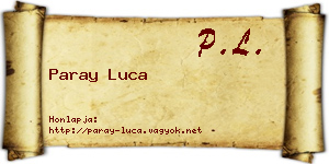 Paray Luca névjegykártya
